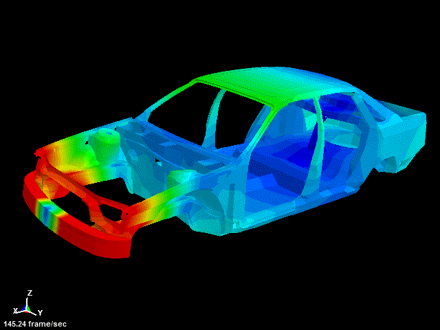NCAC Ford Taurus NCAP model / BIW Eigenvalue simulation model / ls-dyna