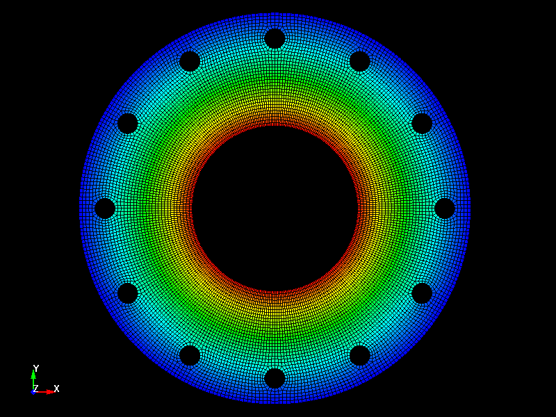 thermal stress analysis of a cylinder flange,FEM,FEA