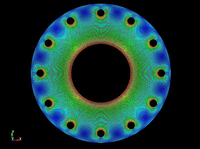 thermal stress analysis of a cylinder flange,FEM,FEA